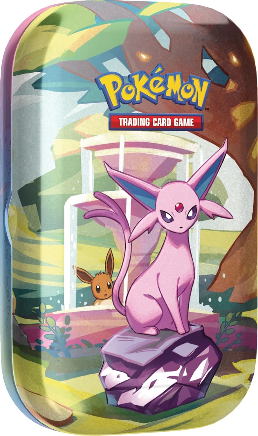 Pokémon TCG: Scarlet & Violet—Prismatic Evolutions Mini Tin – Espeon (2 Booster Packs & 1 Coin)