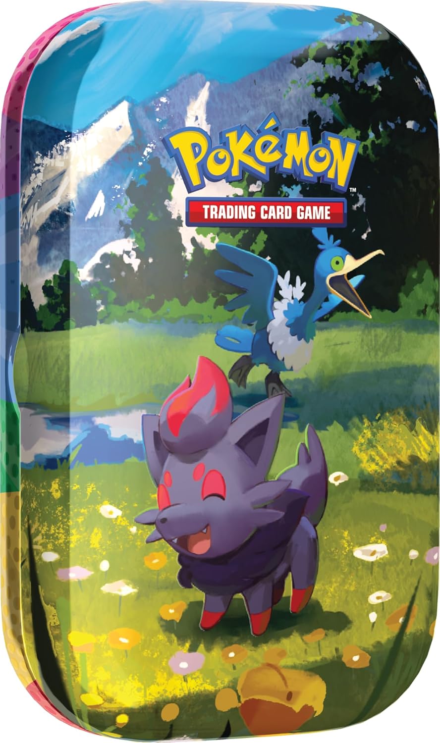 Pokémon TCG: Mega Evolution—Ascended Heroes Mini Tin: Zorua & Cramorant (1 Sticker Sheet, a Pokémon Art Card & 2 Booster Packs)